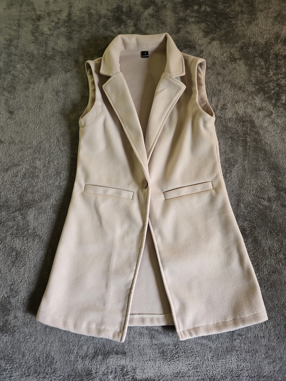 SHEIN Tailored Sleeveless Blazer Vest - Cream